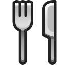 How emoji fork and knife displayed on Softbank