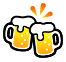 How emoji clinking beer mugs displayed on Softbank