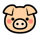 How emoji pig face displayed on Softbank