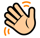 How emoji waving hand displayed on Softbank