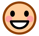 How emoji grinning face with big eyes displayed on Softbank