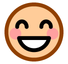 How emoji grinning face with smiling eyes displayed on Softbank