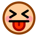 How emoji squinting face with tongue displayed on Softbank