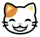 How emoji grinning cat with smiling eyes displayed on Softbank