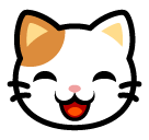 How emoji grinning cat displayed on Softbank