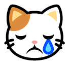 How emoji crying cat displayed on Softbank