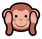 How emoji hear-no-evil monkey displayed on Softbank