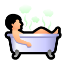 How emoji person taking bath displayed on Softbank