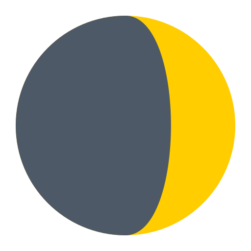 How emoji waxing crescent moon displayed on Toss Face