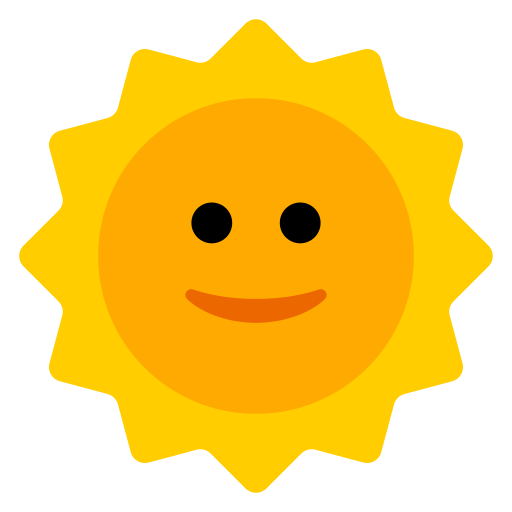 How emoji sun with face displayed on Toss Face