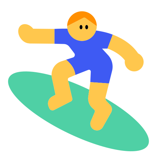 How emoji man surfing displayed on Toss Face