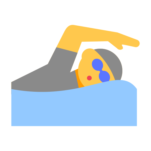 How emoji person swimming displayed on Toss Face