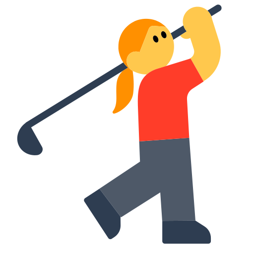 How emoji woman golfing displayed on Toss Face