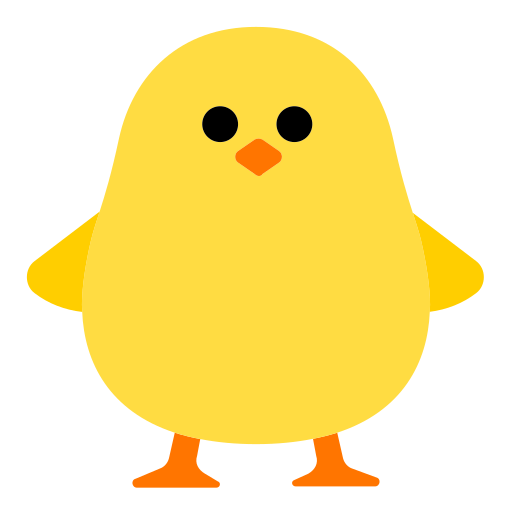 How emoji front-facing baby chick displayed on Toss Face