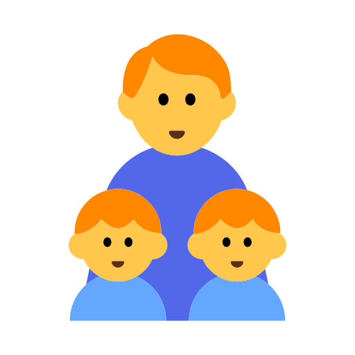 How emoji family: man, boy, boy displayed on Toss Face