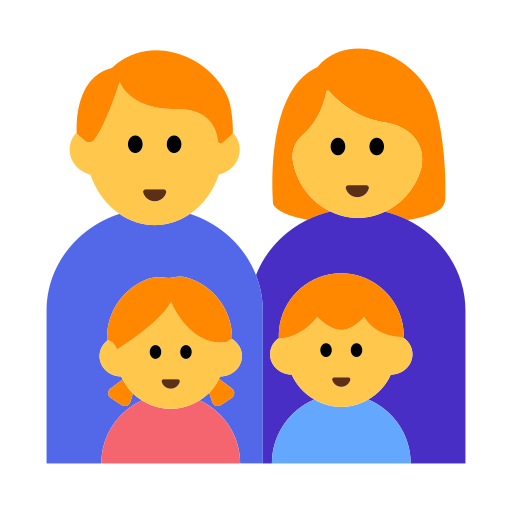 How emoji family: man, woman, girl, boy displayed on Toss Face