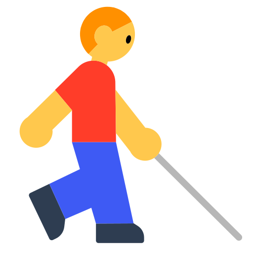 How emoji man with white cane displayed on Toss Face