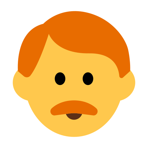 How emoji man: red hair displayed on Toss Face