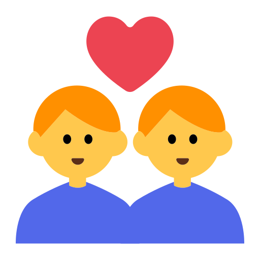 How emoji couple with heart: man, man displayed on Toss Face