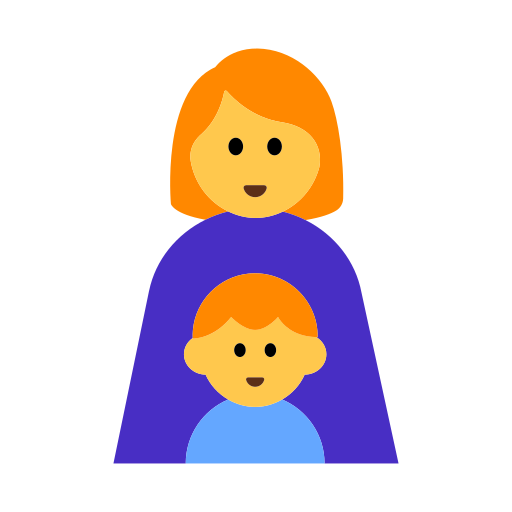 How emoji family: woman, boy displayed on Toss Face