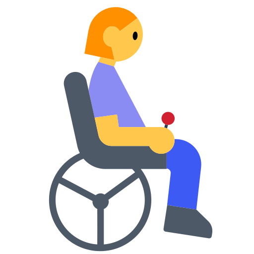 How emoji woman in motorized wheelchair displayed on Toss Face