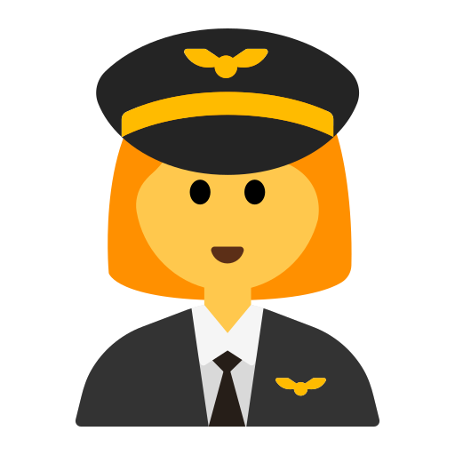 How emoji woman pilot displayed on Toss Face