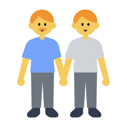 How emoji men holding hands displayed on Toss Face