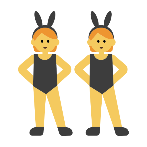 How emoji people with bunny ears displayed on Toss Face