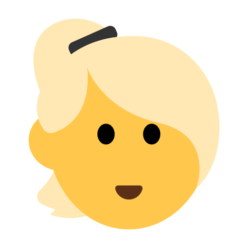 How emoji woman: blond hair displayed on Toss Face