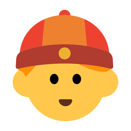 How emoji person with skullcap displayed on Toss Face