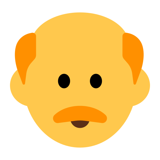 How emoji old man displayed on Toss Face