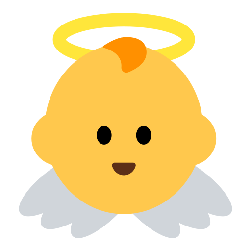 How emoji baby angel displayed on Toss Face