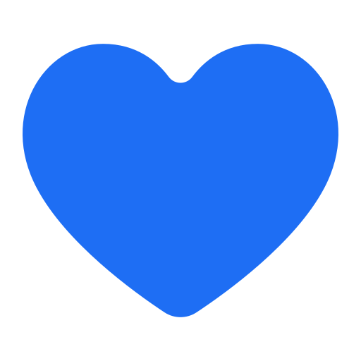 How emoji blue heart displayed on Toss Face