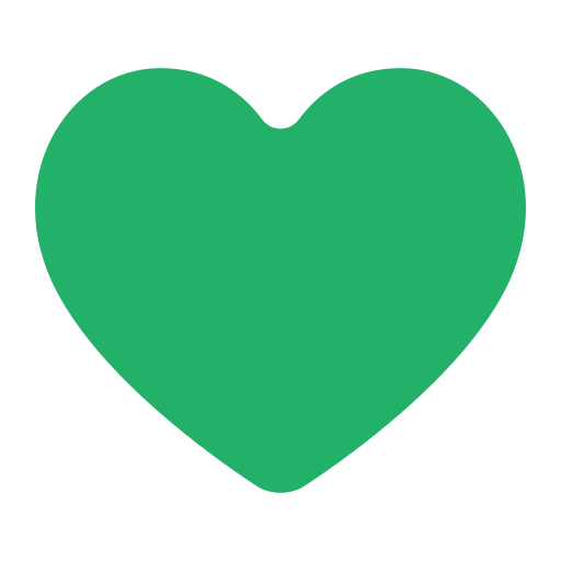 How emoji green heart displayed on Toss Face