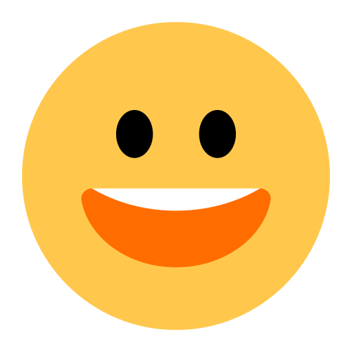 How emoji grinning face with big eyes displayed on Toss Face