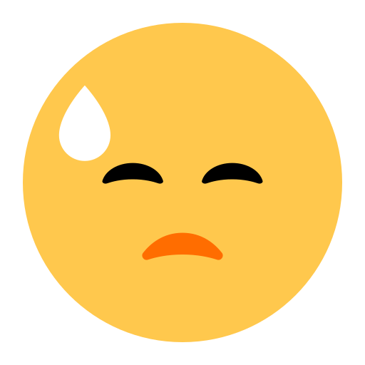 How emoji downcast face with sweat displayed on Toss Face