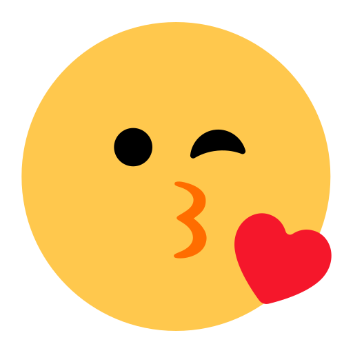 How emoji face blowing a kiss displayed on Toss Face