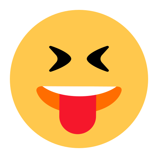 How emoji squinting face with tongue displayed on Toss Face