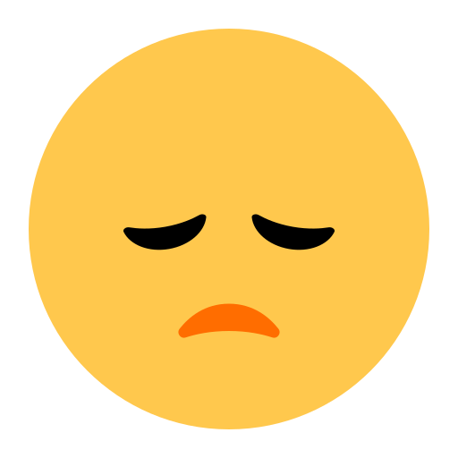 How emoji disappointed face displayed on Toss Face