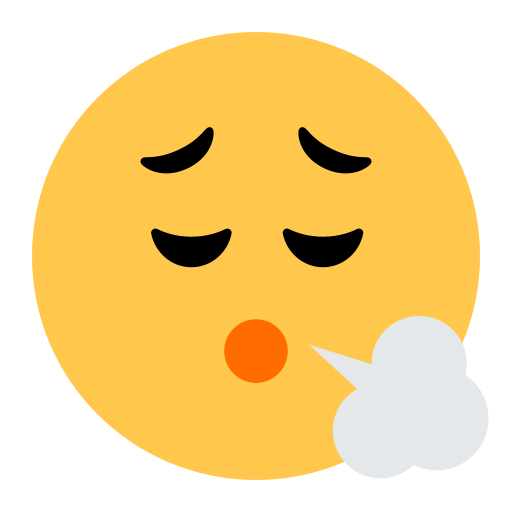 How emoji face exhaling displayed on Toss Face