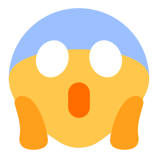 How emoji face screaming in fear displayed on Toss Face