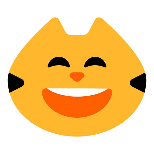 How emoji grinning cat with smiling eyes displayed on Toss Face