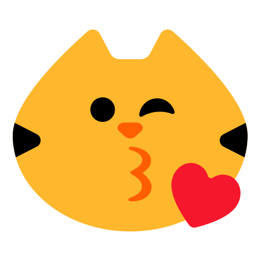 How emoji kissing cat displayed on Toss Face