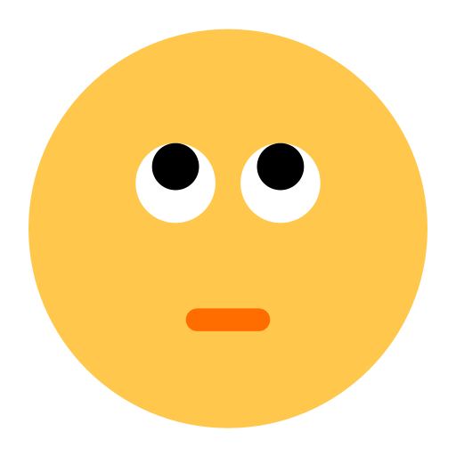 How emoji face with rolling eyes displayed on Toss Face