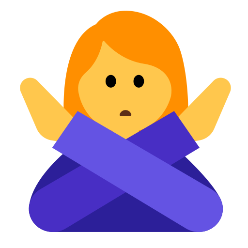 How emoji woman gesturing NO displayed on Toss Face