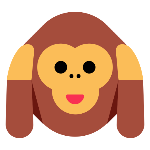 How emoji hear-no-evil monkey displayed on Toss Face