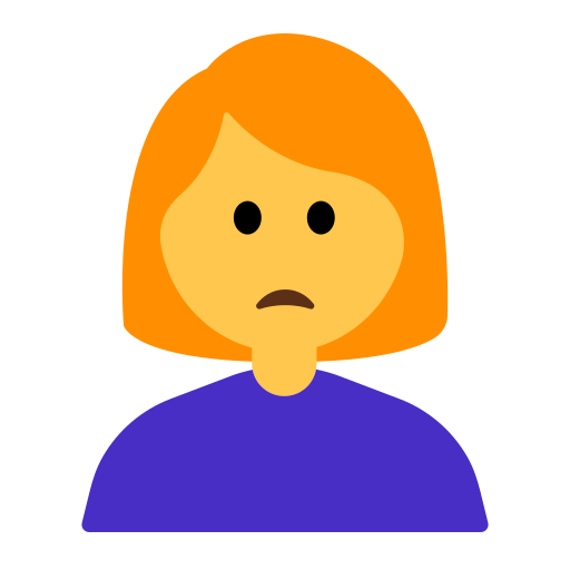 How emoji woman frowning displayed on Toss Face