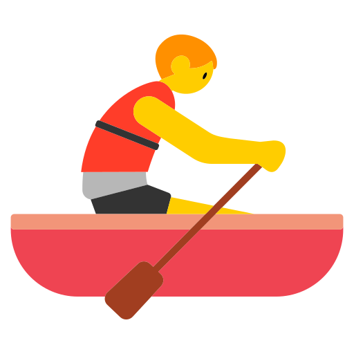 How emoji person rowing boat displayed on Toss Face