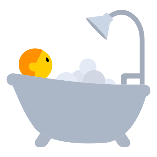 How emoji person taking bath displayed on Toss Face