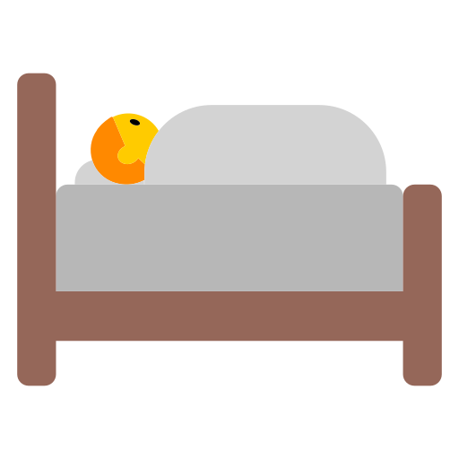 How emoji person in bed displayed on Toss Face